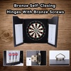 image:imageGSE Games amp Sports Expert Professional Solid Wood Classic Dartboard Cabinet with SisalBristle Dartboard Scoreboard and 6 Steel Tip Darts Easy Assembly Complete with All Accessories BlackBlack