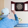 image:imageGSE Games amp Sports Expert Professional Solid Wood Classic Dartboard Cabinet with SisalBristle Dartboard Scoreboard and 6 Steel Tip Darts Easy Assembly Complete with All Accessories BlackDeluxe Cherry