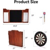 image:imageGSE Games amp Sports Expert Professional Solid Wood Classic Dartboard Cabinet with SisalBristle Dartboard Scoreboard and 6 Steel Tip Darts Easy Assembly Complete with All Accessories BlackMahogany