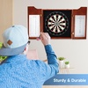 image:imageGSE Games amp Sports Expert Professional Solid Wood Classic Dartboard Cabinet with SisalBristle Dartboard Scoreboard and 6 Steel Tip Darts Easy Assembly Complete with All Accessories BlackMahogany