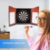 image:imageGSE Games amp Sports Expert Professional Solid Wood Classic Official Size Dartboard Cabinet with Dart Scoreboard for Game Room Dartboard amp Darts Not IncludedDeluxe Walnut