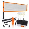 image:imageGSE Games amp Sports Expert Professional Badminton Set Outdoor Sports Net Game Set with Badminton Net 4 Badminton Rackets 3 Shuttlecocks Boundary Line Great for Backyards Parks Beach Lawn