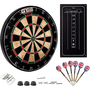 image:imageGSE Games amp Sports Expert 18 Regulation Size Steel Tip Dartboard Game Set Excellent BristleSisal Paper Baseball Bullseye Dart Board Game Set Several Styles AvailablePro Bristle Dartboard with Scoreboard