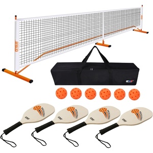 image:imageGSE Games amp Sports Expert Portable Pickleball Net Set with Regulation Size Pickleball Net 4 Pickleball Paddles 6 Pickleballs Carrying Bag Weather Resistant Metal Frame for OutdoorOrange