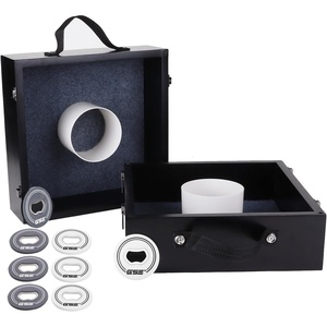 image:imageGSE Games amp Sports Expert Premium Wood Washer Toss Game Set with 8 Washers with Bottle Opener for Adults and Family Portable Lawn Game for Beach Backyard Pitching Tailgating CampingBlack