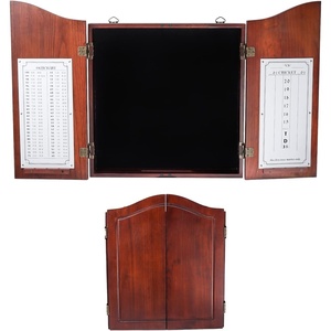 image:imageGSE Games amp Sports Expert Professional Solid Wood Classic Official Size Dartboard Cabinet with Dart Scoreboard for Game Room Dartboard amp Darts Not IncludedDeluxe Walnut
