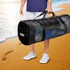 image:imageBlack HeavyDuty Large Mesh Sports Duffle Bag Dry Bag Diving Equipment Scuba Bag with Zipper Great for Gym Workout Sport Balls Storage Scuba Gear Snorkeling Water Sports and TravelBlack