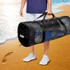 image:imageBlack HeavyDuty Large Mesh Sports Duffle Bag Dry Bag Diving Equipment Scuba Bag with Zipper Great for Gym Workout Sport Balls Storage Scuba Gear Snorkeling Water Sports and TravelBlack