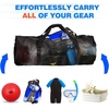 image:imageBlack HeavyDuty Large Mesh Sports Duffle Bag Dry Bag Diving Equipment Scuba Bag with Zipper Great for Gym Workout Sport Balls Storage Scuba Gear Snorkeling Water Sports and TravelBlack