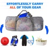 image:imageBlack HeavyDuty Large Mesh Sports Duffle Bag Dry Bag Diving Equipment Scuba Bag with Zipper Great for Gym Workout Sport Balls Storage Scuba Gear Snorkeling Water Sports and TravelGrey