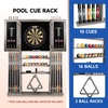 image:imageGSE Games amp Sports Expert 10 Billiard Pool Cue Rack amp Dart Board Cabinet Combination Wall Mounted Billiard Pool Cue Rack Only Dartboard Cabinet Only with Dart ScoreboardBrushed Grey