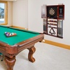 image:imageGSE Games amp Sports Expert 10 Billiard Pool Cue Rack amp Dart Board Cabinet Combination Wall Mounted Billiard Pool Cue Rack Only Dartboard Cabinet Only with Dart ScoreboardMahogany