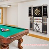 image:imageGSE Games amp Sports Expert 10 Billiard Pool Cue Rack amp Dart Board Cabinet Combination Wall Mounted Billiard Pool Cue Rack Only Dartboard Cabinet Only with Dart ScoreboardBrushed Grey