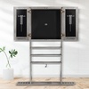 image:imageGSE Games amp Sports Expert 10 Billiard Pool Cue Rack amp Dart Board Cabinet Combination Wall Mounted Billiard Pool Cue Rack Only Dartboard Cabinet Only with Dart ScoreboardBrushed Grey