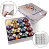 image:imageGSE Games amp Sports Expert 2 14Inch Professional Regulation Size Billiards Pool Balls Set Standard Set of 16 Pool Balls for Billiard Table Pool Table Accessories Several Colors AvailableBlack Marbelite Swirl Style Balls