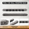 image:imageGSE Games amp Sports Expert 2Piece 6812 Billiard Pool Cue Rack Wall Mounted Holders Billiard Cue Sticks Wall Rack Set6 Cue  Brushed Grey