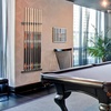 image:imageGSE Games amp Sports Expert 2Piece 6812 Billiard Pool Cue Rack Wall Mounted Holders Billiard Cue Sticks Wall Rack Set8 Cue  Brushed Grey
