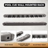 image:imageGSE Games amp Sports Expert 2Piece 6812 Billiard Pool Cue Rack Wall Mounted Holders Billiard Cue Sticks Wall Rack Set8 Cue  Brushed Grey
