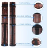 image:imageGSE Games amp Sports Expert 2x2 Deluxe Hard Billiard Pool Cue Stick Carrying Case Billiard Cue Case Billiards Accessories Several Colors AvailableOval  Brown