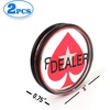 image:imageGSE Games amp Sports Expert 3Inch DoubleSided Casino Grade Clear Acrylic Poker Dealer Puck Button for Gambling Card Games Texas Hold em Poker Nights Tournaments2Pack
