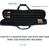 image:imageGSE Games amp Sports Expert 3x4 Soft Pool Cue Case Billiard Pool Cue Stick Carrying Bag  Holds 3 Butts and 4 Shafts Several Colors AvailableBlack