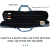 image:imageGSE Games amp Sports Expert 3x4 Soft Pool Cue Case Billiard Pool Cue Stick Carrying Bag  Holds 3 Butts and 4 Shafts Several Colors AvailableBlue