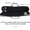 image:imageGSE Games amp Sports Expert 3x4 Soft Pool Cue Case Billiard Pool Cue Stick Carrying Bag  Holds 3 Butts and 4 Shafts Several Colors AvailableGrey