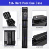 image:imageGSE Games amp Sports Expert 3x6 Hard Pool Cue Case Billiard Stick Carrying Bag for 3 Sticks Holds 3 Butts and 6 Shafts Several Colors AvailableBlack