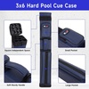 image:imageGSE Games amp Sports Expert 3x6 Hard Pool Cue Case Billiard Stick Carrying Bag for 3 Sticks Holds 3 Butts and 6 Shafts Several Colors AvailableBlue