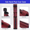 image:imageGSE Games amp Sports Expert 3x6 Hard Pool Cue Case Billiard Stick Carrying Bag for 3 Sticks Holds 3 Butts and 6 Shafts Several Colors AvailableBurgundy
