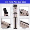 image:imageGSE Games amp Sports Expert 3x6 Hard Pool Cue Case Billiard Stick Carrying Bag for 3 Sticks Holds 3 Butts and 6 Shafts Several Colors AvailableGrey