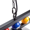 image:imageGSE Games amp Sports Expert 59 Pool Table Light with Billiard Balls Decoration Hanging Billiard Light for 7ft8ft9ft Pool Tables with 3 Matte Metal Shade White GlassWhite Glass Lamp Shades