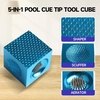 image:imageGSE Games amp Sports Expert Billiard Pool Cue Tip Tool Stick ScufferShaperAeratorJoint Protector Tool Billiard AccessoriesBlue 5in1 Cube Tool