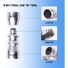 image:imageGSE Games amp Sports Expert Billiard Pool Cue Tip Tool Stick ScufferShaperAeratorJoint Protector Tool Billiard AccessoriesSilver 3in1 Bowtie Tool