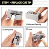 image:imageGSE Games amp Sports Expert Billiard Pool Cue Tip Tool Stick ScufferShaperAeratorJoint Protector Tool Billiard AccessoriesSilver 8in1 Tool