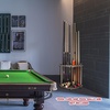image:imageGSE Games amp Sports Expert Billiards Pool Stick Holder Only CornerStyle Floor Stand Billiard Cue Racks with Score Counters Holds 8 Pool Cue Sticks and a Full Set of Balls Silver Mist
