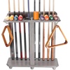 image:imageGSE Games amp Sports Expert CornerStyle Floor Stand Billiard Pool Cue Racks with Score Counters Holds Pool Cue Sticks Balls Set Ball RacksBrushed Grey