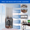 image:imageGSE Games amp Sports Expert CornerStyle Floor Stand Billiard Pool Cue Racks with Score Counters Holds Pool Cue Sticks Balls Set Ball RacksBrushed Grey