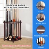 image:imageGSE Games amp Sports Expert CornerStyle Floor Stand Billiard Pool Cue Racks with Score Counters Holds Pool Cue Sticks Balls Set Ball RacksMahogany