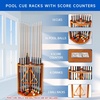 image:imageGSE Games amp Sports Expert CornerStyle Floor Stand Billiard Pool Cue Racks with Score Counters Holds Pool Cue Sticks Balls Set Ball RacksOak