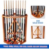 image:imageGSE Games amp Sports Expert CornerStyle Floor Stand Billiard Pool Cue Racks with Score Counters Holds Pool Cue Sticks Balls Set Ball RacksOak