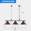 image:imageGSE Games amp Sports Expert Pool Table Light Hanging Billiard Light for 7ft8ft Pool Tables with 3 Metal Lamp Shades for Billiards Room Oil Rubbed BronzeOilRubbed Bronze