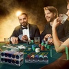 image:imageGSE Games amp Sports Expert Professional Poker Chip Tray Casino Grade Poker Chip Rack Each Holds 100 ChipsChip Tray with Lid  5 Pack