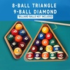 image:imageGSE Games amp Sports Expert Solid Wood Billiard 8Ball Triangle  9Ball Diamond Pool Ball Racks for 214 Pool Balls Pool Table Accessories2Tone Oak