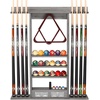 image:imageGSE Games amp Sports Expert Wall Mount Rack with Score Counter Only Hanging Wall Mounting Rack Holds 68 Cue Sticks 2 Ball Racks and Full Set of BallsGrey