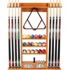 image:imageGSE Games amp Sports Expert Wall Mount Rack with Score Counter Only Hanging Wall Mounting Rack Holds 68 Cue Sticks 2 Ball Racks and Full Set of BallsOak