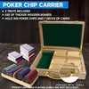 image:imageGSE Games amp Sports Expert Wooden Poker Chip Case with 5 Chip Trays Holds 500 Chips Casino Grade Chip Holder for Poker chips Oak300 Pieces  Oak