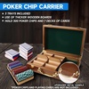 image:imageGSE Games amp Sports Expert Wooden Poker Chip Case with 5 Chip Trays Holds 500 Chips Casino Grade Chip Holder for Poker chips Oak300 Pieces  Walnut