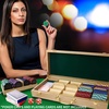image:imageGSE Games amp Sports Expert Wooden Poker Chip Case with 5 Chip Trays Holds 500 Chips Casino Grade Chip Holder for Poker chips Oak500 Pieces  Oak