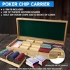 image:imageGSE Games amp Sports Expert Wooden Poker Chip Case with 5 Chip Trays Holds 500 Chips Casino Grade Chip Holder for Poker chips Oak500 Pieces  Oak